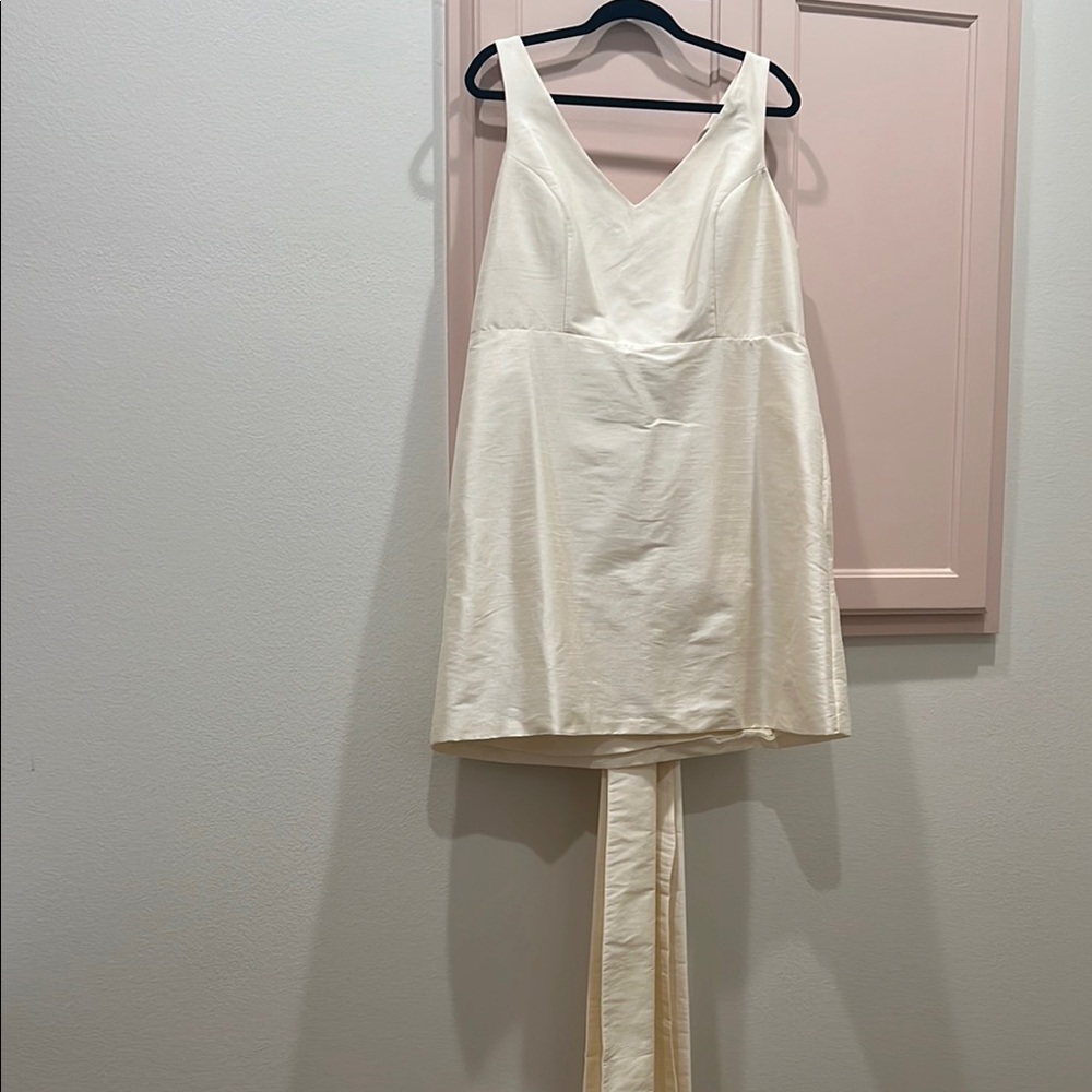 Sachin + Babi Cream large bow dress